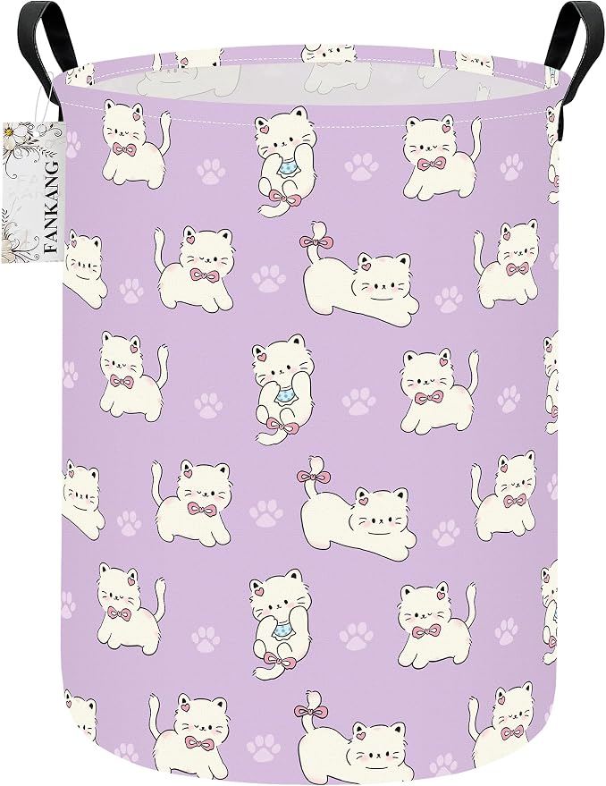 Cat Storage Bin Foldable Nursery Organizer Basket | Foldable with Waterproof PE Coating Organizer Bin for Kids Boys and Girls,Office,Bedroom,Clothes