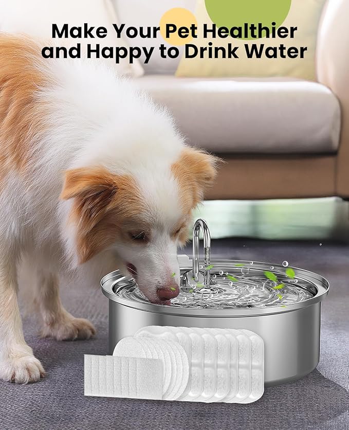 oneisall Replacement 8 Set Filters for PWF-002 7L Dog Water Fountain