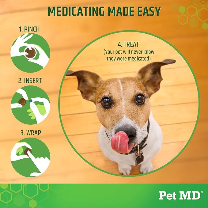 Pet MD Wrap A Pill Bacon Flavor Pill Paste for Dogs - Create a Pocket to Hide Pills and Medication - 59 Servings (Pack of 2)