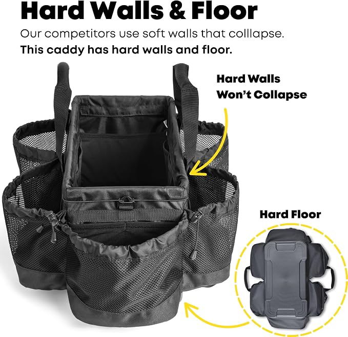 Pro Caddy for House Cleaning, Auto Detailing, Bike Detailing, Cleaning Supplies and Tools, Jet Black