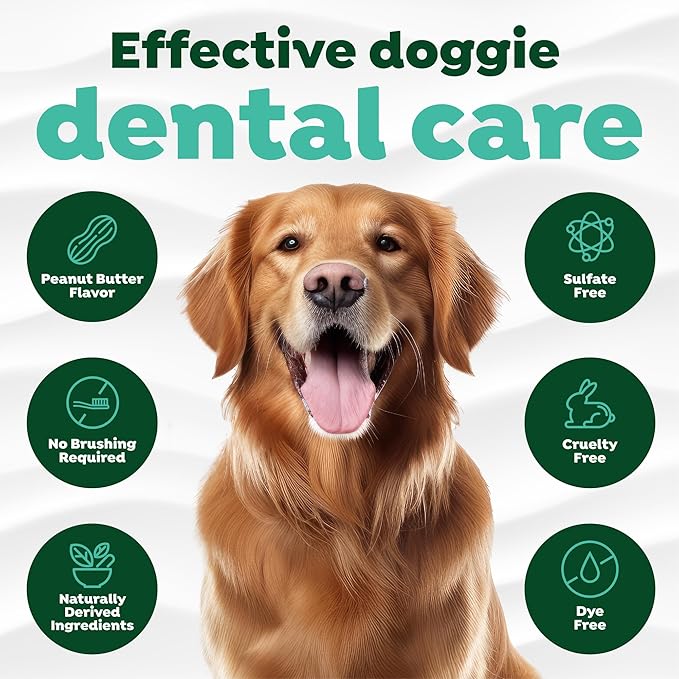 TropiClean Fresh Breath Dog Toothpaste for Teeth Cleaning, Breath Freshener, Easy Plaque & Tartar Remover Gel, No Toothbrush Needed, Peanut Butter, 2oz.