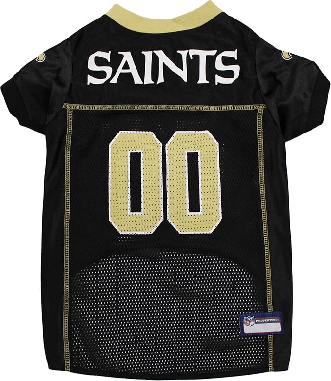 Pets First NFL New Orleans Saints Dog Jersey, Size 3X-Large, Football Shirt Costume for Pet, Dog Sports T-Shirt, NFL Team Clothing for Cats, Licensed Pet Apparel Available in 7 Sizes and 32 Teams