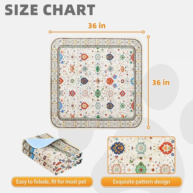 Washable Pee Pads for Dogs, 2 Pack Super Absorbent Reusable Puppy Training Pads Waterproof, Nonslip and Leak-Proof Dog Pee Pads, Large Pet Mats Whelping Pads for Floor, Crate, Couch 36"x36"