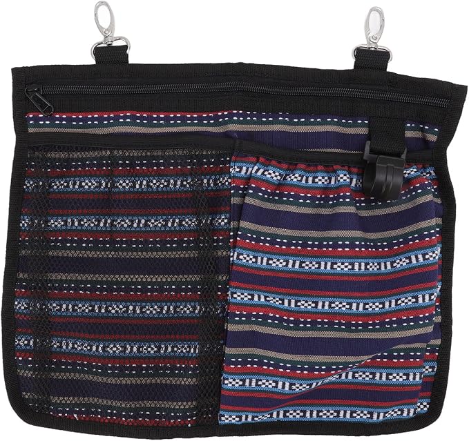 Dog Cage Storage Bag, Large Capacity Washable Cat Cage Hanging Bag with Multiple Pockets, Pet Supplies Organizer for Toys Food Grooming Tools, Durable Canvas Side Bag with 2 Hooks