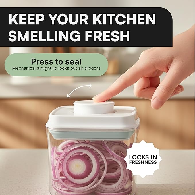 Bop Top Airtight Food Storage Containers | Pop-Top Lid | 2 Cups / 16 Oz | kitchen canister set, for flour, sugar, snacks, pasta, baking