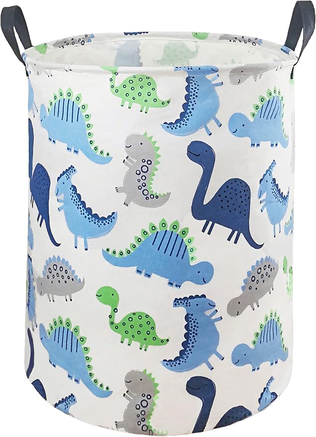 MAIZMZ Kids Hamper Storage Basket Nursery Bins Baby Gift Toy Organizer Box Laundry Basket Large Canvas Collapsible Chest for Home/Dorm/Kitchen/Pet/Closet/Shelf/Room Decor(Dinosaur)