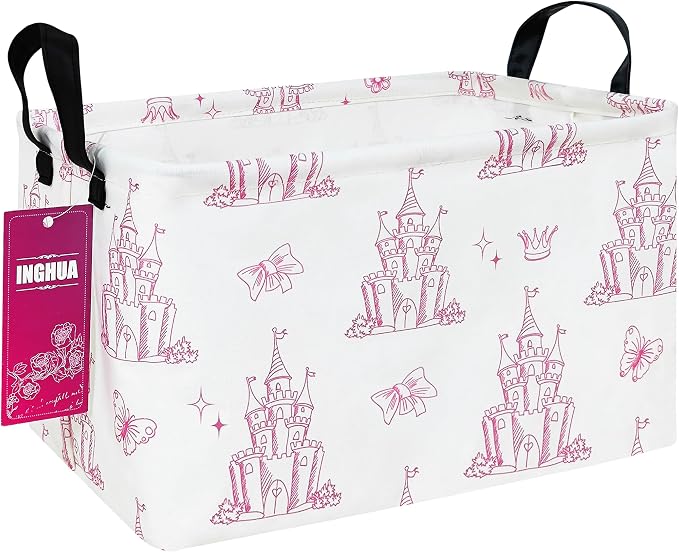 Rectangular Castle Storage Basket | Gifts Bag for Toys,Books,Clothes,Gifts,Pets-Perfect for Home,Office,Nursery,Dorm,Shelf