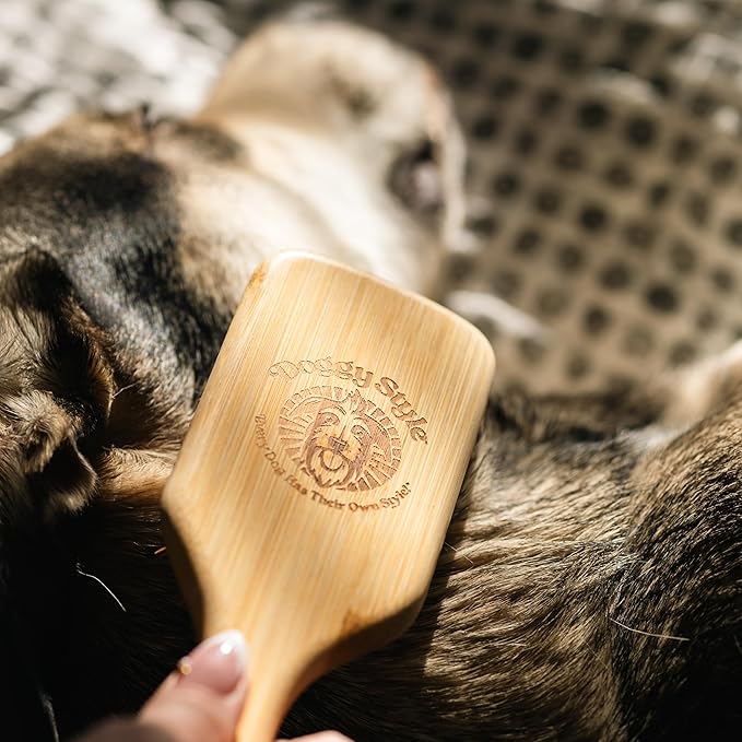 Doggy Style Small Bamboo Dog Brush, Deshedding, Grooming, All Natural, Hair Brush