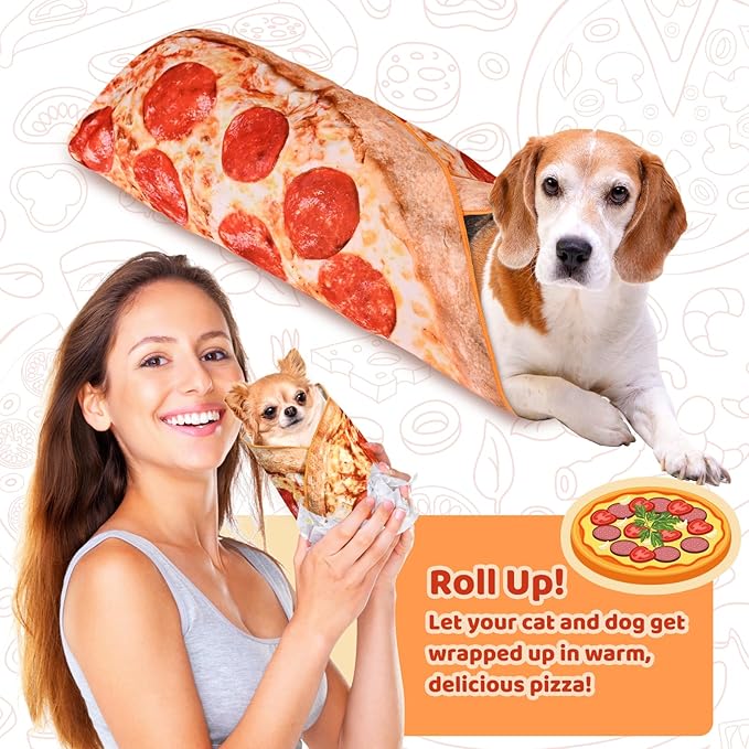 31.5" Large Cat Grooming Wrap for Cutting Nails, Self-Stick Dog Cat Wrap, Soft Pizza Blanket Pet Tool Gifts for Multifunctional Care Medicine Anti-Escape
