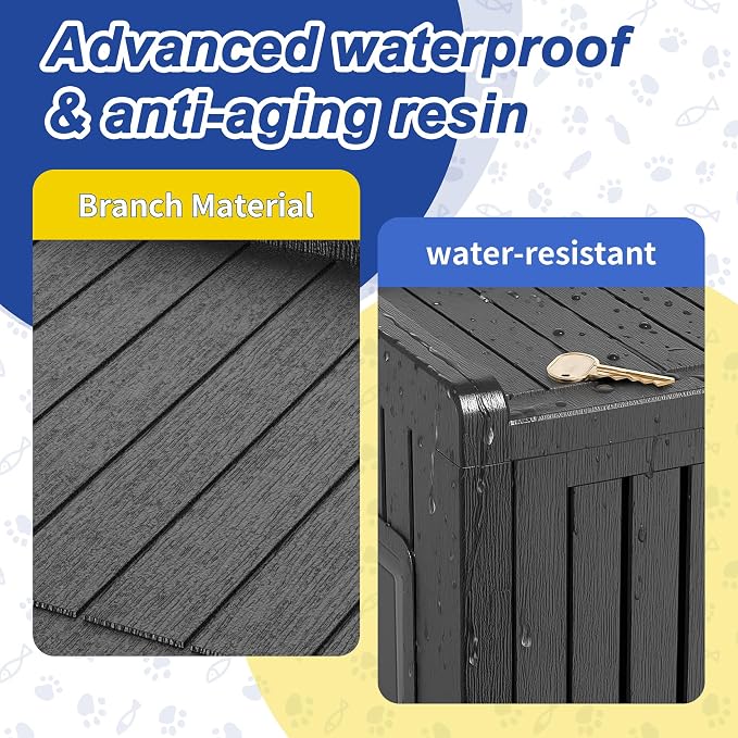 ROJIK Shoe Cabinet Waterproof UV-Resistant,Storage Bench Indoor Outdoor with Adjustable Shelves,for Entryway Bedroom,Hallway,Living Room(Double Door, Light Black)