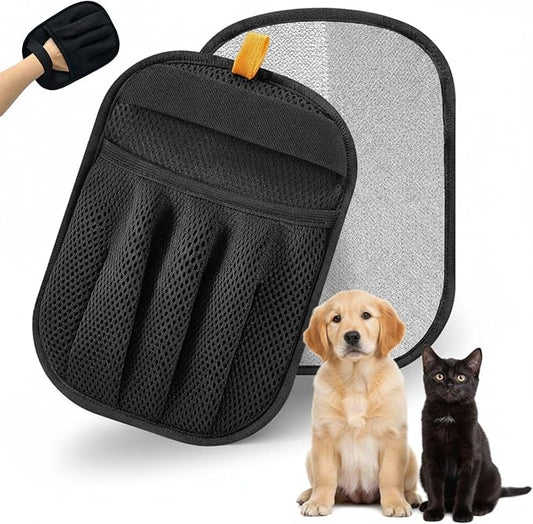 Pet Hair Remover Glove for Dogs & Cats – Reusable Five Finger Electrostatic Grooming Brush for Removing Pet Fur from Carpet, Furniture, Clothes, Sofa & Car Seats – Easy Cleaning Hair Removal