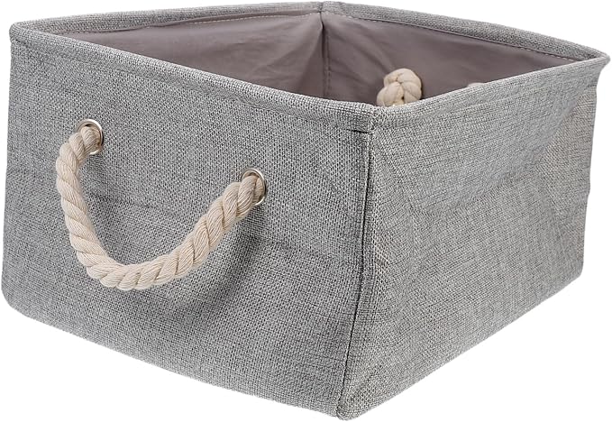 Milisten Portable Canvas Storage Basket with Handle Multi-purpose Organizer Bin for Pet Toys Laundry and Sundries Durable and Practical Storage Random Colors