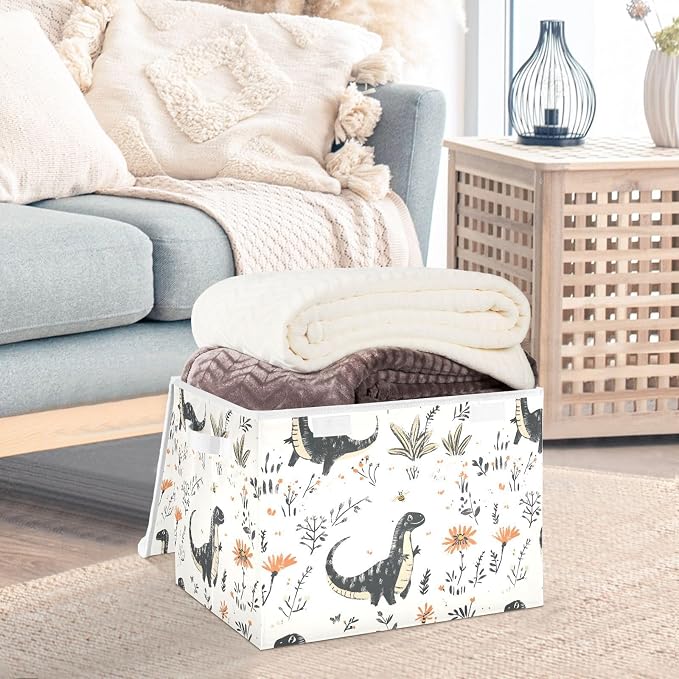 Beauty Dinosaurs Storage Bins Storage And Organization With Handle for Sheet Small Spaces