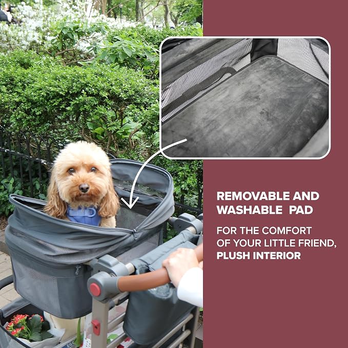 Foldable Pet Caddy - Collapsible, Attachable & Removable Pet Carrier for Beach and Shopping Carts - Travel with Small & Medium Size Pets, Cats & Dogs (Cart Not Included)