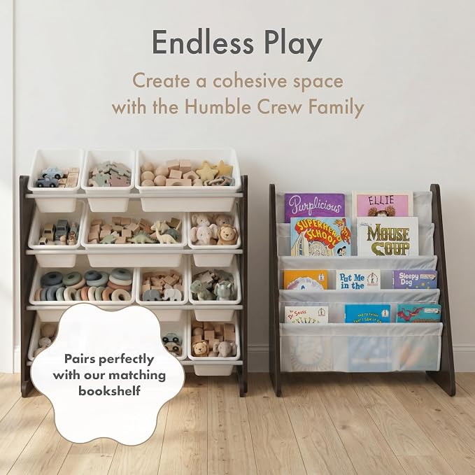 Humble Crew Kids Toy Organizer with 12 Bins, 4 Tier Storage for Playroom
