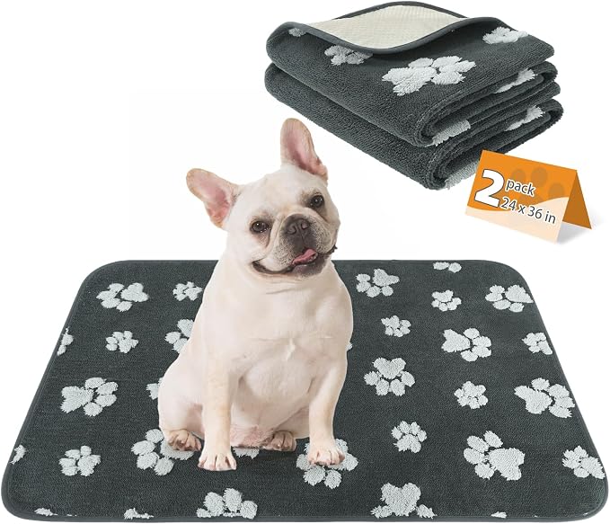 Washable & Waterproof Dog Whelping Pad, Super Absorbent & Soft Warm Plush Puppy Pads Potty Training, Quick Dry Reusable Pet Mats for Whelping Box Supplies,Playpen,Crate,24"*36"