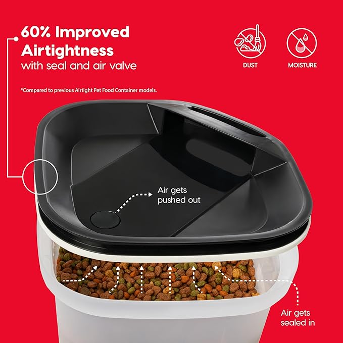 IRIS USA Dog Food Storage Container, Up to 25 lbs, Black, Made in USA | Includes 2-Cup Scoop & Wheels, Airtight Seal, BPA-Free, Bird Seed, Cat food, Chicken Feed, Treats, Keeps Kibble Fresh
