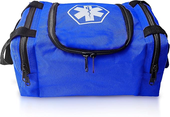 ASA TECHMED First Aid Responder EMS Emergency Medical Trauma Bag EMT, Fire Fighter, Police Officer, Paramedics, Nurse, Blue