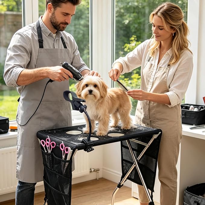 Dog Grooming Table - Pet Grooming Station, Foldable Groomings Hammock | Grooming Arm, Pet Bathing Station, Dog Grooming Supplies For Home Washing Drying Brushing Trimming Nail Care Puppy Cat