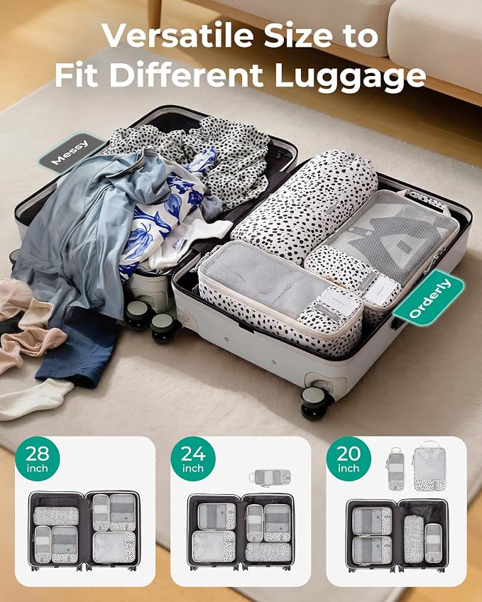 BAGSMART Compression Packing Cubes for Travel Essentials | 14 Set /6 Set /4 Set/2 Set, Lightweight, Durable