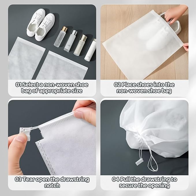 6pcs Dust Bags for Handbags - Non-Woven Breathable Shoe Bags for Travel, Storage, Closet - Dust-proof Storage Pouch Covers Protector for Handbags Shoulder Bags Purses Shoes Luggage