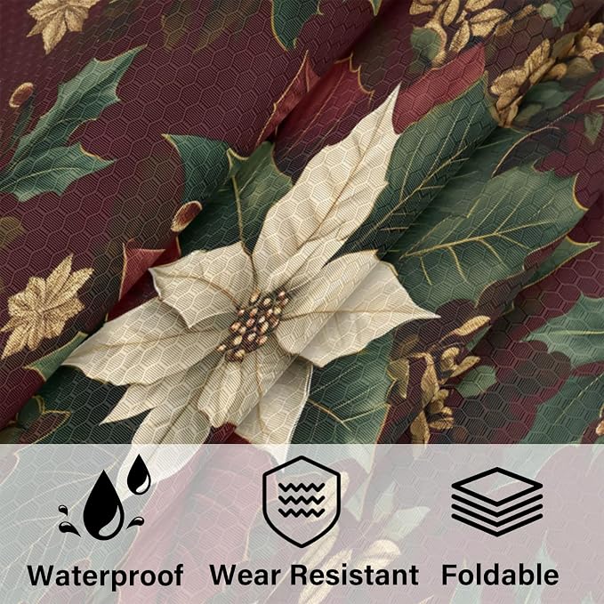 Christmas Poinsettia 6 Set Compression Packing Cubes Red Winter Xmas Expandable Packing Organizer for Travel Accessories Luggage Suitcase Bag