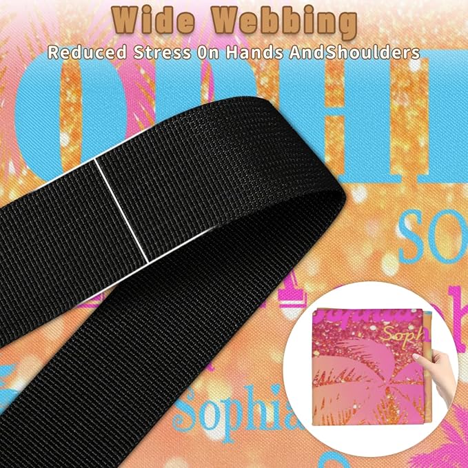 Custom Name Large Clothes Storage Organization with Lids, Tropical Palm Trees Bedding Clothes Storage Bin Shelf Basket for Nursery, Gift Basket, Pet Basket, Bright Shiny Orange Glittering Bling