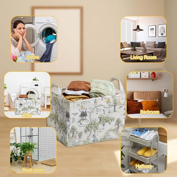 Winnie Nursery Baby Stuff, Winnie Storage Basket, Winnie Nursery Storage Baske Storage Basket With A Waterproof PE Coating, Storage Baskets Suitable For Bathroom and Bedroom