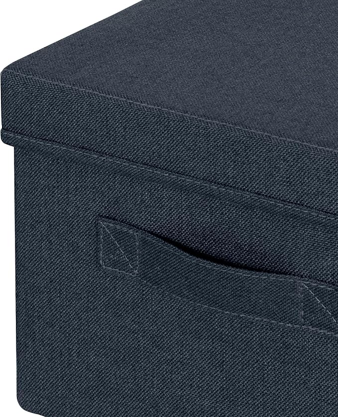 Leitz fabric storage box with lid, set of two storage cubes, foldable ottoman storage box, eco-friendly recyclable organizer box, velvet grey, medium size, 61440089