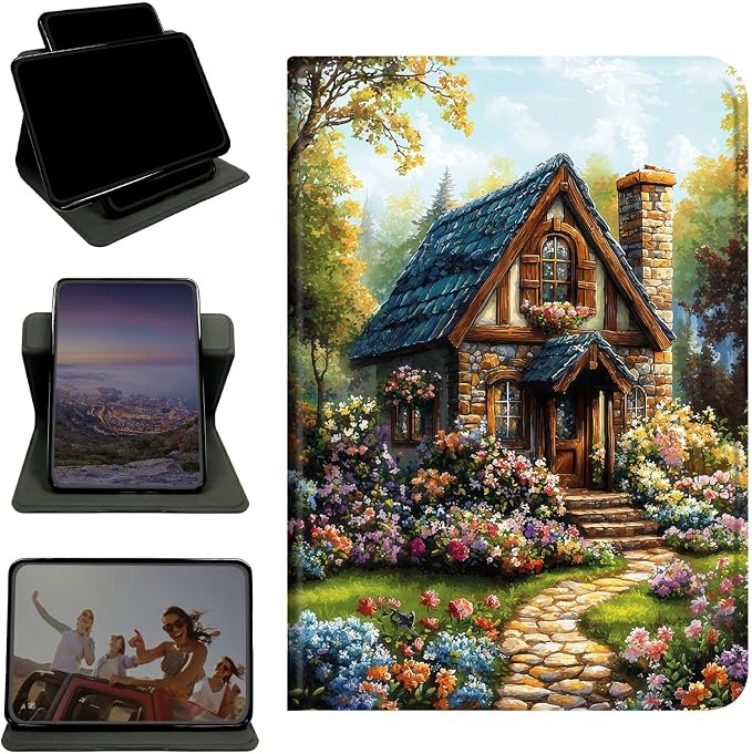 Case for Samsung Galaxy Tab S6 Lite 10.4" 2024/2022/2020, 360 Degree Rotating Stand with Multi-Angle Vertical & Horizontal Viewing Shockproof Protective Shell for Women Men, Garden Castle
