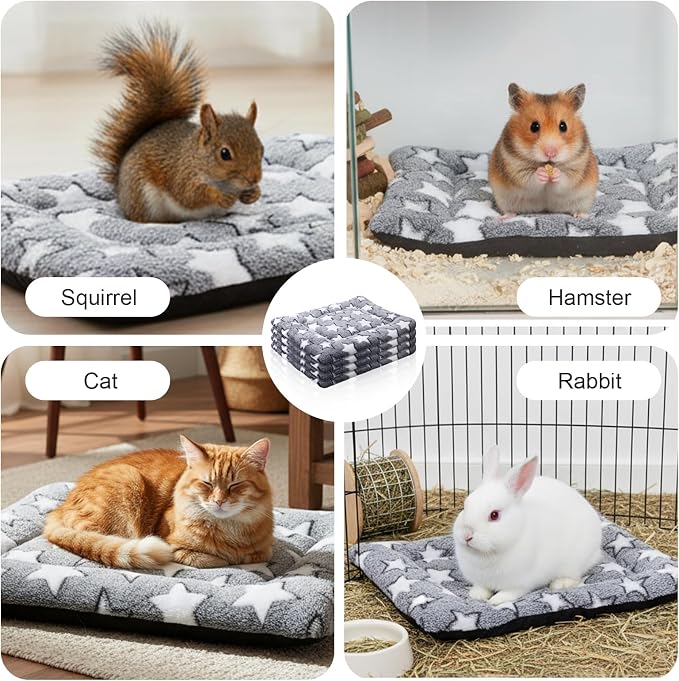 4 Pcs Reversible Dog Bed Mat, Soft Machine Washable Kennel Pad and Crate Mat for Small Medium Large Dogs, Pet Bedding for Home Travel and Crates (18 x 14 x 1.6 Inch,Gray)
