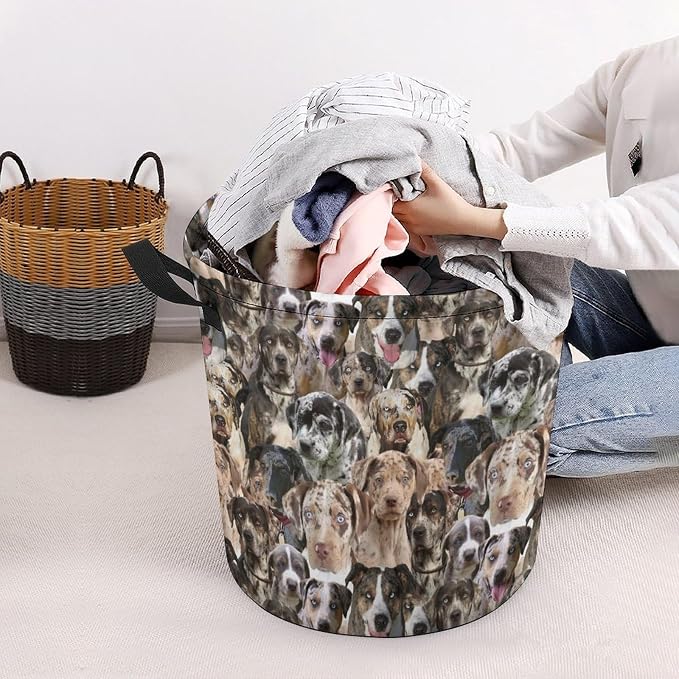 Funny Catahoula Leopard Laundry Basket Laundry Hamper, Foldable Waterproof Pet Catahoula Leopard Clothes Storage Bucket Organizer For Bathroom Bedroom, Catahoula Leopard Lover Gifts