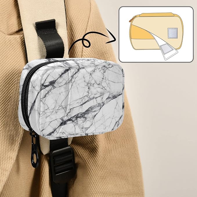 Marble Pill Case, Portable Weekly Pill Box Bag Container 7 Days Pill Organizer Vitamin Supplement Holder with Zipper for Travel Family Business Gym