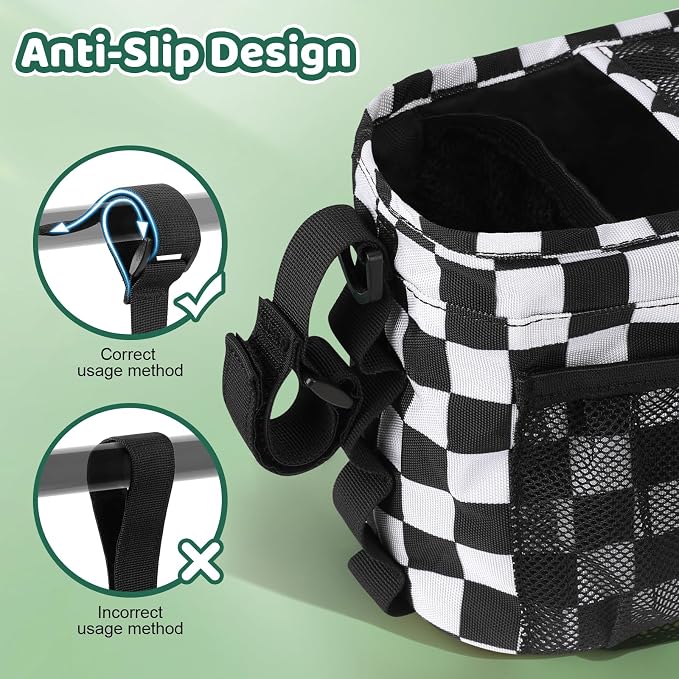 Stroller Caddy with Cup Holder, Non Slip Stroller Organizer Bag Accessories | Stroller Bag with Detachable Phone Bag, Fits Uppababy, Mockingbird Doona Joie Yoyo Baby Jogger, Christmas Baby Shower Gifts