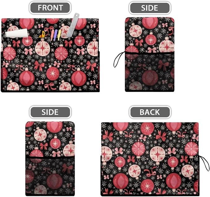 Sewing Machine Cover,Christmas Baubles Snowflakes Print | Dust & Pet Hair Protection,Fits Standard Singer, Brother and Janome Machines, Protecting & Decorating Your Sewing Space