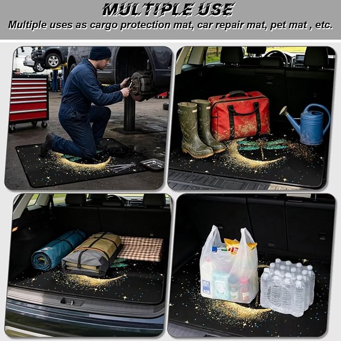Moon Dragonfly Cargo Liners for SUV Truck Van – Non Slip Rear Trunk Mat & Dustproof Cargo Cover for Dogs & Pets – East Clean Install