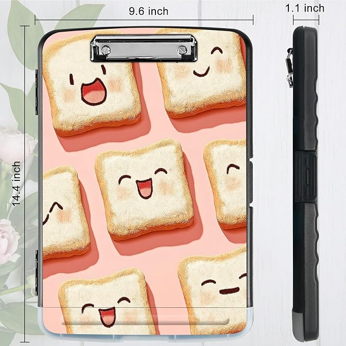 A4 Clipboard with Storage Pen Holder, Clipboards Organizer Nursing Clipboard Foldable File Folder Plastic Clipboard Folio Clip Board for Office Work Classroom Doctor, Pink Sandwich