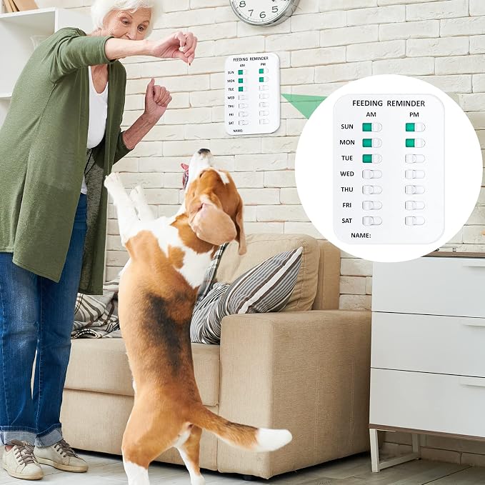 Coolrunner Pet Feeding Reminder for Dogs Cats, Magnetic or Double Sided Adhesive, Prevent Overfeeding