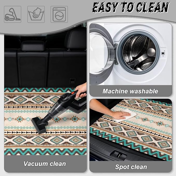 Howilath Southwestern Aztec Tribal Car Trunk Mat All Weather Cargo Liner Durable Trunk Mat for Cars, Universal Rear Trunk Protection Non-Slip Vehicle Interior Accessories 29"x39"