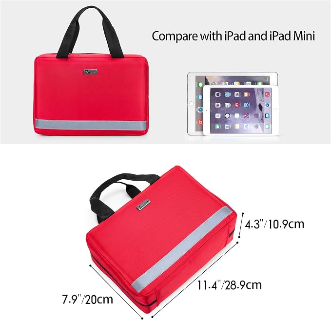 Trunab Small First Aid Kit Bag Empty Portable Emergency Kits Trauma Bag,Red | Medical Pouch Ideal for Car, Home, Camping and Hiking,Bag Only