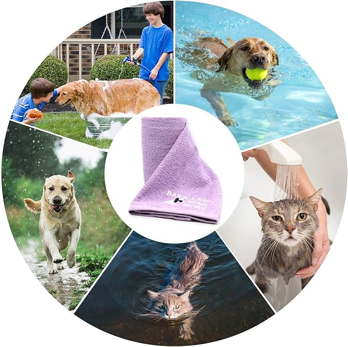 DAN RIVER Dog Towel - Pack of 1, 100% Cotton, 20x40, Ultra Soft 450 GSM, Super Absorbent & Quick Drying Towel for Dogs, Cats, and Other Pets, Crocus Petal.