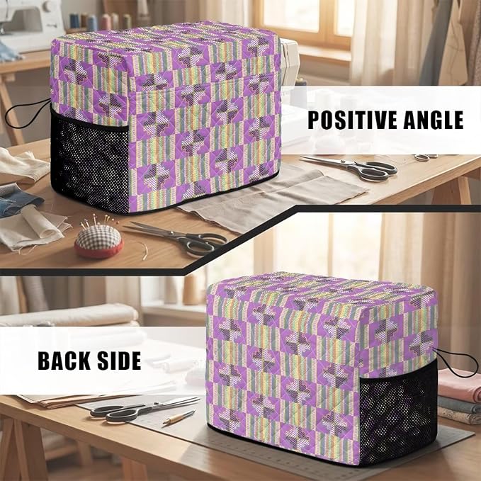 Sewing Machine Cover Polyester Febric Kente Ankara Africa Print | Dust Pet Hair Protection,Quilting Design,Fits Standard Singer,Brother Janome Machines,Protecting Decorating Your Sewing Space