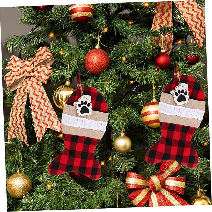 ORFOFE 1pc Christmas Pet Stocking Bag and Stylish Christmas Pouch for Festive Decoration and Storage for Holiday Presents and Decorations