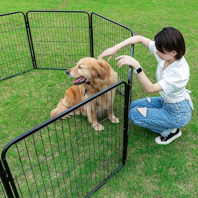 BestPet | Dog Playpen | 40", 32 Panels | Heavy Duty Metal Pet Exercise Pen | Indoor/Outdoor Fence Panels | Rust-Resistant, Removable, Tool-Free Setup | Anti-Skid, Expandable Design