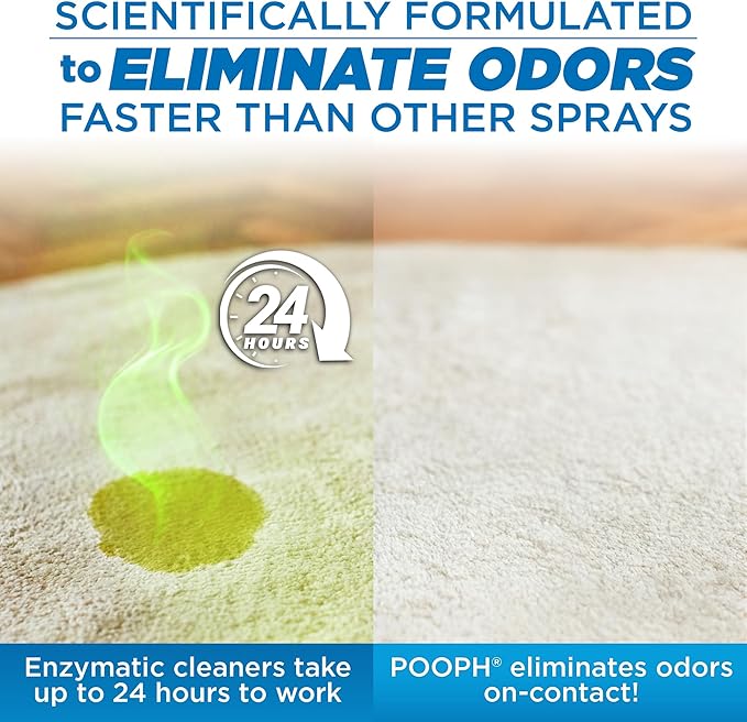 POOPH Maximum Strength Pet Odor Eliminator Spray 32 Ounce Fragrance Free Odor Remover for Dogs and Cats Urine Poop Pee Deodorizer for Home Carpet Furniture
