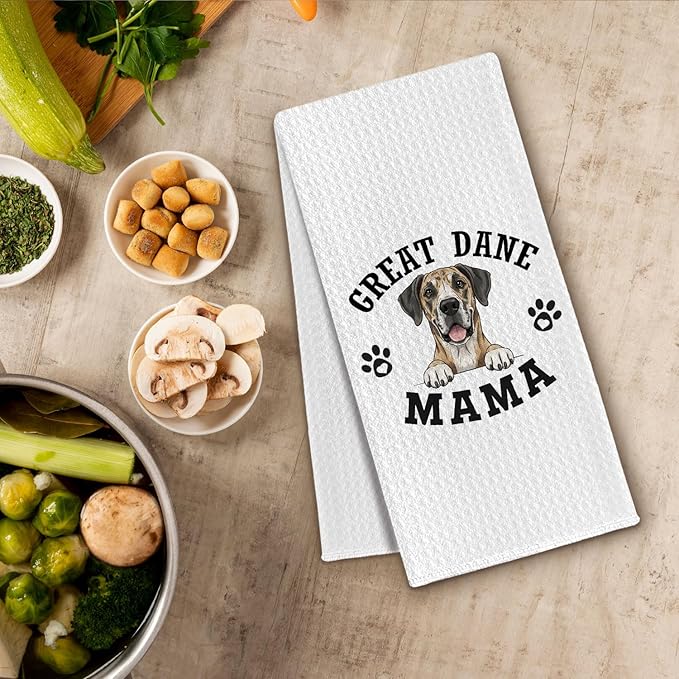 Great Dane Kitchen Towels, Dog Mama Great Dane Gifts for Women & Dogs Moms, Dog Lover Gifts Decorative Hand Towels for Bathroom, 16x24 Inch