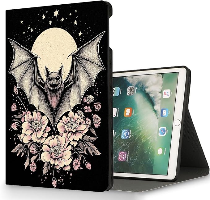 for Microsoft Surface Pro 8-13" 2021 Tablet Case,Auto Wake/Sleep,Adjustable Stand Protective Cover - Bat Moon Floral