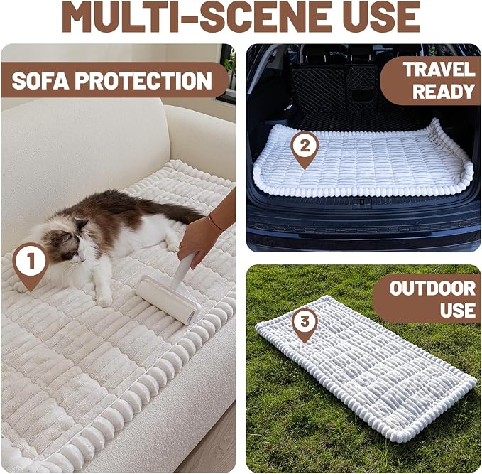 Dog Bed for Car Back Seat, Waterproof Dog Blanket for Car, White | Dog Bed for Car, Back Seat Dog Bed, Washable & Non-Slip Travel Pet Mat for For the Back Seat and Trunk, Fits Car, Truck & SUV