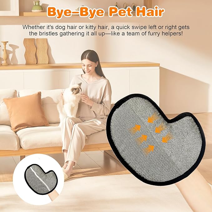 Pet Hair Removal Glove, Electrostatic Pet Hair Remover Glove for Cats & Dogs, Reusable Brush Static Grooming Glove for Couch, Furniture, Carpet, Car Seat, Curtain