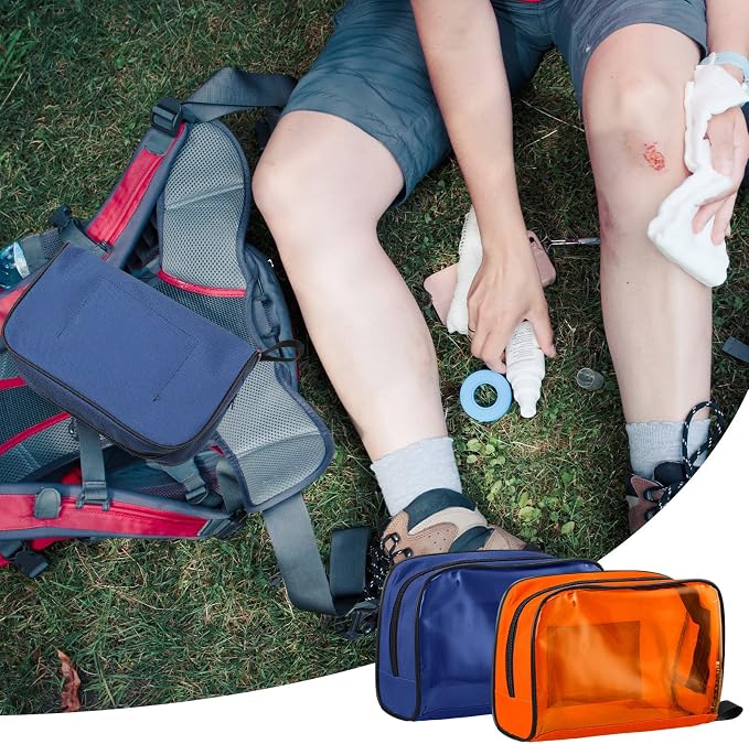 10 Pcs 5 Colors First Aid Kit Bag Empty Emergency Medical Kit Accessory Pouches Zippered Portable Travel Medicine Bag with Transparent Window for Home Outdoor Car Supplies,8.7 x 3 x 5.1 Inch